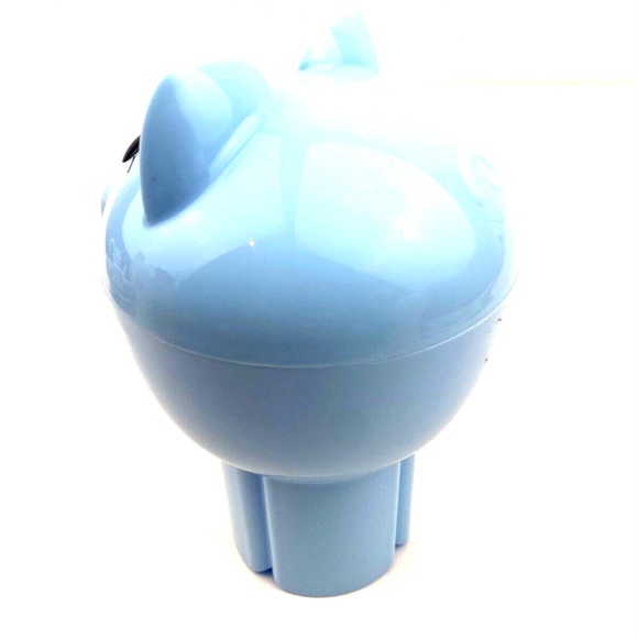 Snack Cup Holder Piggy On the Go Children Kids Travel Blue Pigout Container - Picture 2 of 6